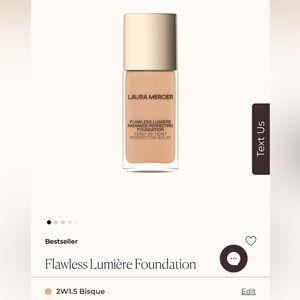 Laura Mercier Flawless Lumiere Radiance Perfecting Foundation Bisque 2W1.5